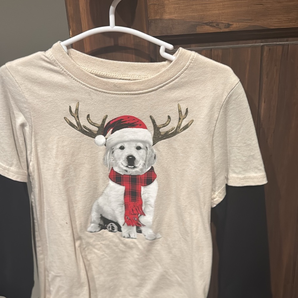 The Children's Place Cream Holiday Dog Long Sleeve Tee